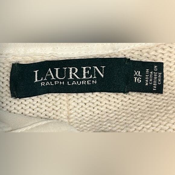 Lauren Ralph Lauren ivory striped nautical fisherman dickie sweater. Size XL/16 - Picture 5 of 6